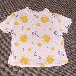 Soft sun and moon light pink t shirt pajamas
